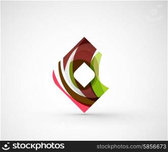 Abstract geometric company logo. Vector illustration of universal shape concept made of various wave overlapping elements. Abstract geometric company logo