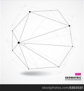 Abstract geometric composition forms 3D complicated conceptual technology. vector illustration for print, ad, magazine