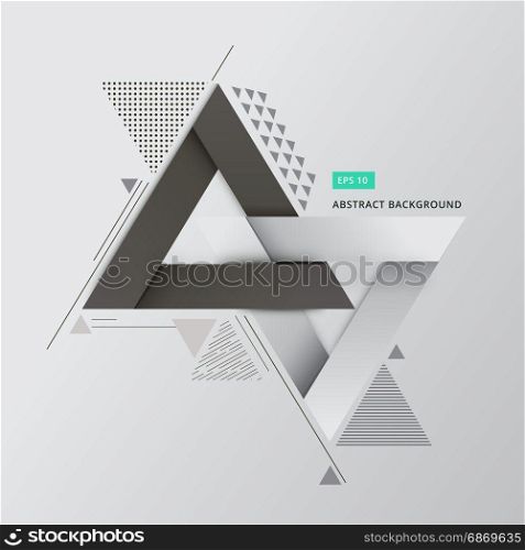 Abstract geometric composition forms modern background with decorative triangles 3d and patterns backdrop vector illustration for print, ad, magazine