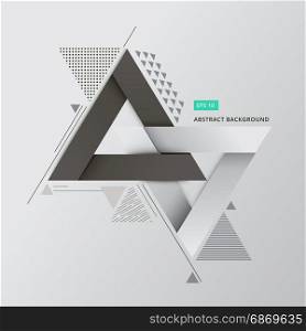 Abstract geometric composition forms modern background with decorative triangles 3d and patterns backdrop vector illustration for print, ad, magazine