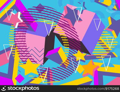 Abstract geometric cover. Colorful busy geometry background. Minimal vector illustration.