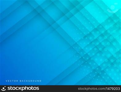 Abstract geometric diagonal light blue background with dots decoration. You can use for ad, poster, template, business presentation. Vector illustration