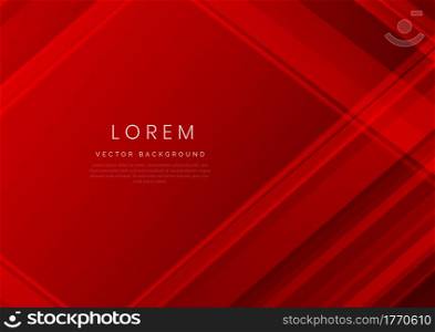 Abstract geometric diagonal overlay layer on red background. You can use for ad, poster, template, business presentation. Vector illustration