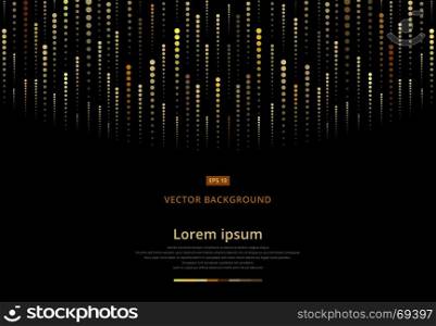 Abstract geometric dots golden halftone, Gold meteor, Vector illustration