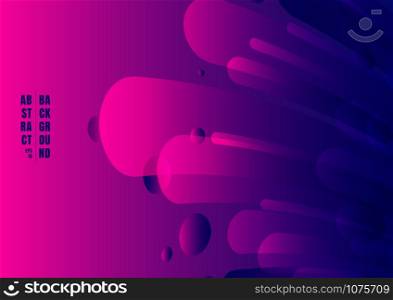 Abstract geometric dynamic shapes composition blue and pink gradients background. Fluid or liquid flowing horizontal. Vector illustration