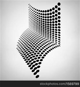 Abstract geometric element consisting of circles with distortion effect. Vector background. Abstract geometric element with distortion effect