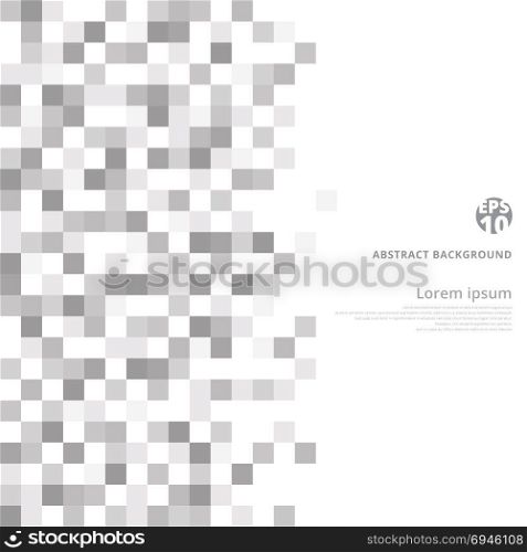 Abstract geometric gray and white pattern background with mesh of squares. Mosaic. Geometry template. Vector illustration