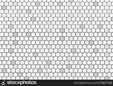 Abstract geometric hexagon black and white pattern background. Vector illustration
