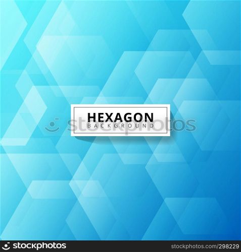 Abstract geometric hexagon overlapping layer on blue background. Vector illustration
