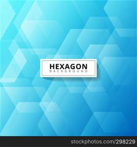 Abstract geometric hexagon overlapping layer on blue background. Vector illustration