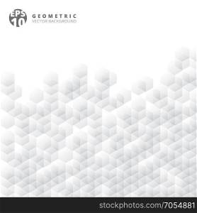 Abstract geometric hexagon white and gray grid mosaic background. Creative design templates. Vector illustration