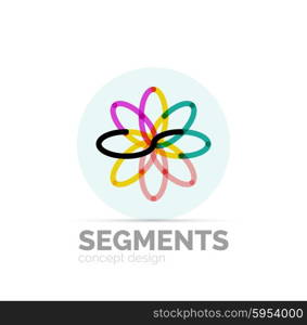 Abstract geometric linear hipster floral icon, frame design, flat style. Vector logo design element.