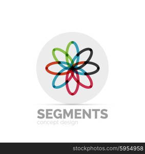 Abstract geometric linear hipster floral icon, frame design, flat style. Vector logo design element.