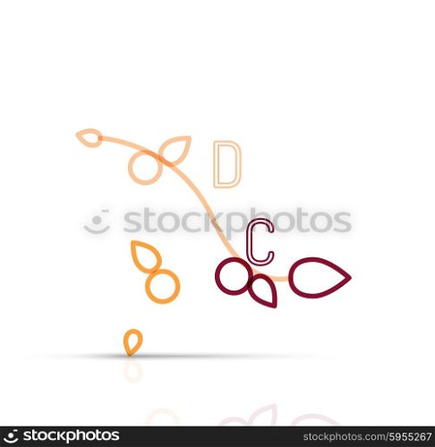 Abstract geometric linear hipster floral icon, frame design, flat style. Vector logo design element.