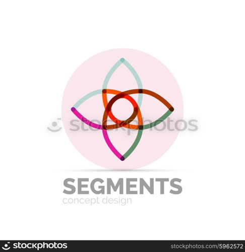 Abstract geometric linear hipster floral icon, frame design, flat style. Vector logo design element.