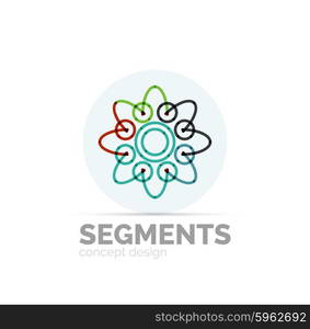 Abstract geometric linear hipster floral icon, frame design, flat style. Vector logo design element.