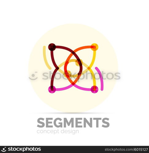 Abstract geometric linear hipster floral icon, frame design, flat style. Vector logo design element.