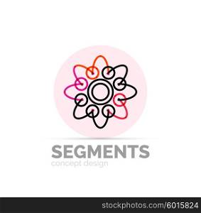 Abstract geometric linear hipster floral icon, frame design, flat style. Vector logo design element.