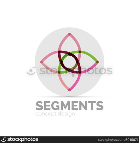 Abstract geometric linear hipster floral icon, frame design, flat style. Vector logo design element.