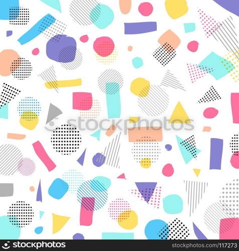Abstract geometric modern pastels color, black dots pattern with lines diagonally on white background. Vector illustration