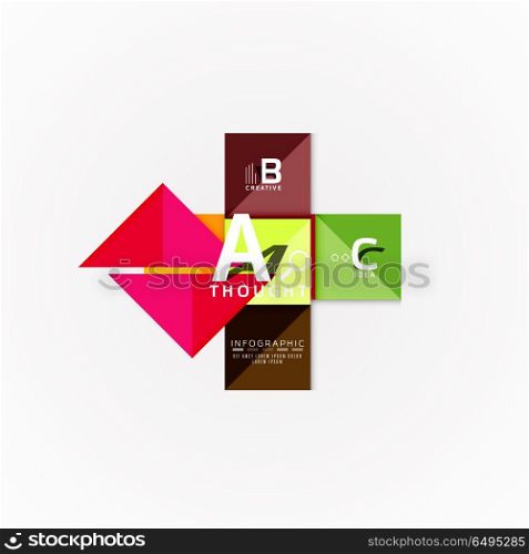 Abstract geometric option infographic banners, a b c steps process. Abstract geometric option infographic banners, a b c steps process. Vector illustration