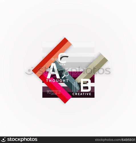 Abstract geometric option infographic banners, a b c steps process. Abstract geometric option infographic banners, a b c steps process. Vector illustration