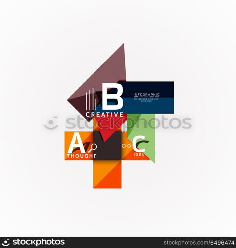 Abstract geometric option infographic banners, a b c steps process. Abstract geometric option infographic banners, a b c steps process. Vector illustration