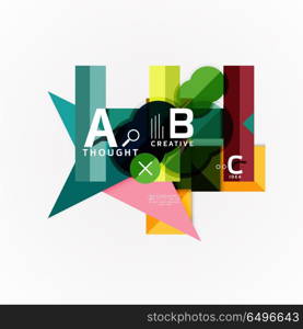 Abstract geometric option infographic banners, a b c steps process. Abstract geometric option infographic banners, a b c steps process. Vector illustration