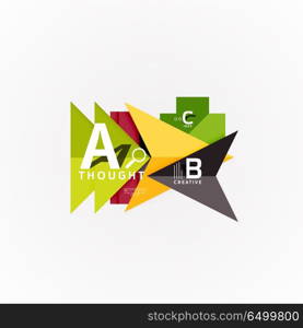 Abstract geometric option infographic banners, a b c steps process. Abstract geometric option infographic banners, a b c steps process. Vector illustration