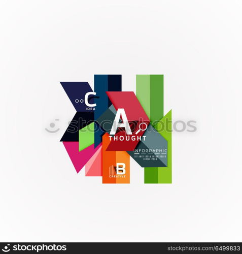 Abstract geometric option infographic banners, a b c steps process. Abstract geometric option infographic banners, a b c steps process. Vector illustration