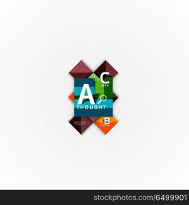 Abstract geometric option infographic banners, a b c steps process. Abstract geometric option infographic banners, a b c steps process. Vector illustration