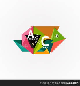 Abstract geometric option infographic banners, a b c steps process. Abstract geometric option infographic banners, a b c steps process. Vector illustration