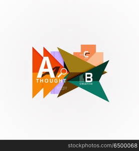 Abstract geometric option infographic banners, a b c steps process. Abstract geometric option infographic banners, a b c steps process. Vector illustration