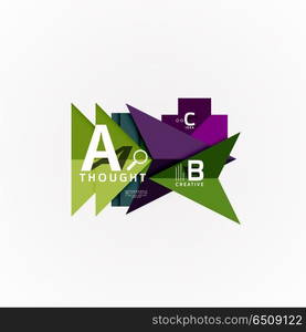 Abstract geometric option infographic banners, a b c steps process. Abstract geometric option infographic banners, a b c steps process. Vector illustration