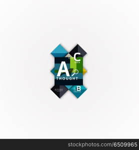 Abstract geometric option infographic banners, a b c steps process. Abstract geometric option infographic banners, a b c steps process. Vector illustration