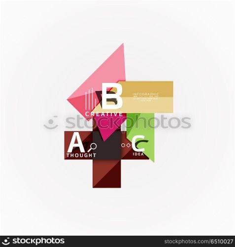 Abstract geometric option infographic banners, a b c steps process. Abstract geometric option infographic banners, a b c steps process. Vector illustration