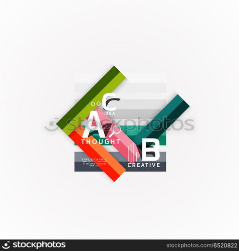 Abstract geometric option infographic banners, a b c steps process. Abstract geometric option infographic banners, a b c steps process. Vector illustration