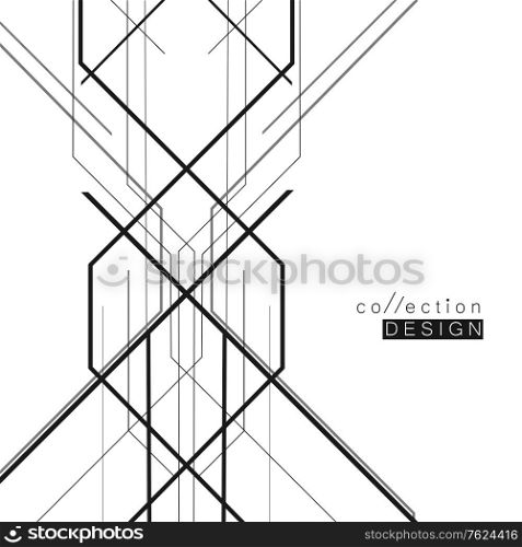 Abstract geometric overlapping lines background.. Abstract geometric overlapping lines background