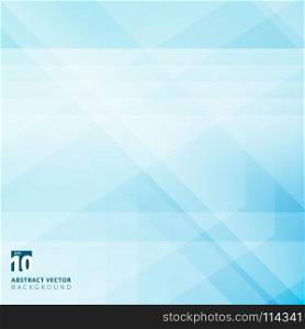 Abstract geometric overlay on blue background with diagonal stripes. Technology and dynamic motion. For ad, print, brochure, flyer, poster, magazine, booklet, leaflet. Vector illustration