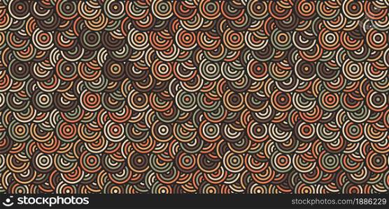 Abstract geometric pattern circle overlapping retro design. Dark background traditional fabric style vintage
