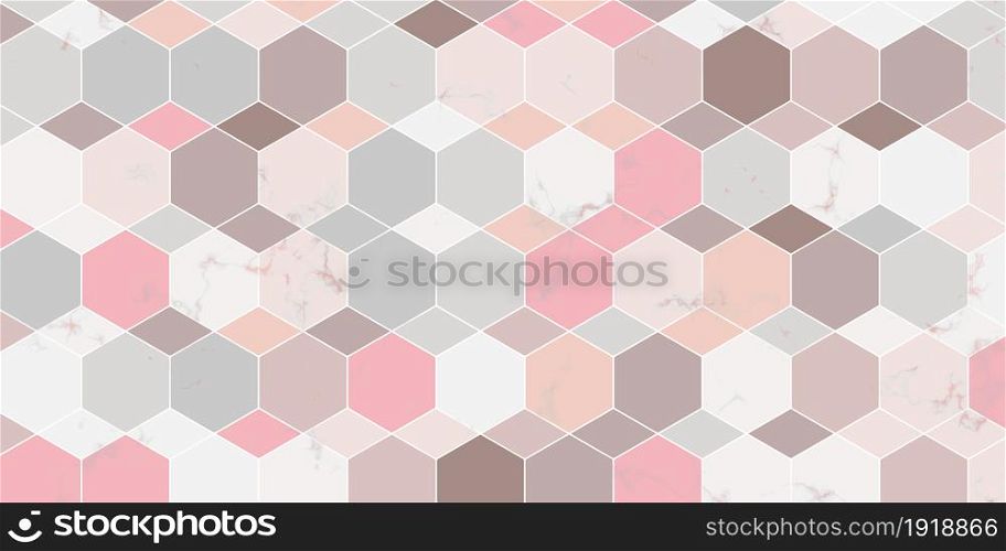 Abstract geometric pattern elegant pink background with polygonal shape pastel color and marble texture