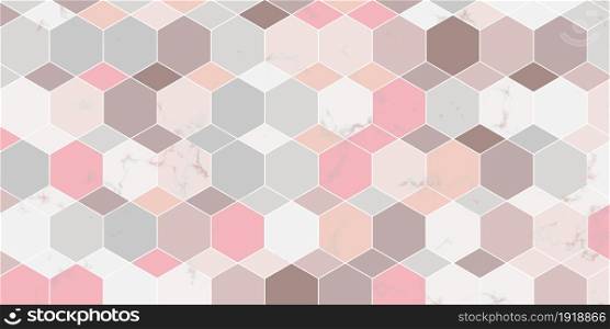 Abstract geometric pattern elegant pink background with polygonal shape pastel color and marble texture