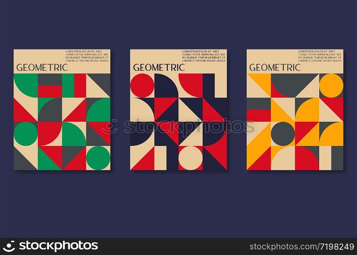 abstract geometric pattern modern banner set vector illustration