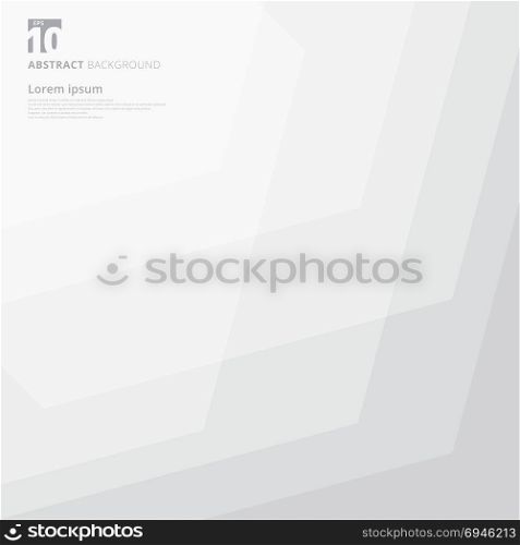 Abstract geometric pattern overlay white and gray color background. Vector illustration