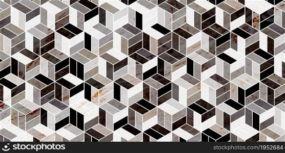 Abstract geometric pattern polygonal shape dark background luxury with marble texture