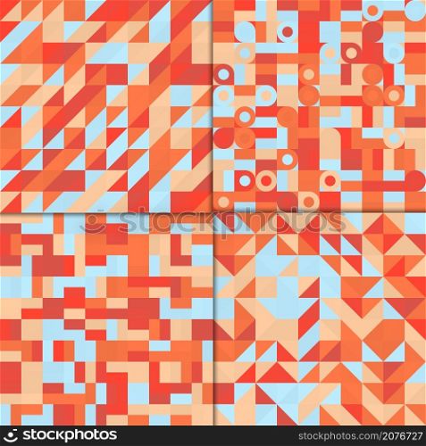 Abstract geometric pattern set background. Gradient shapes composition, vector illustration design