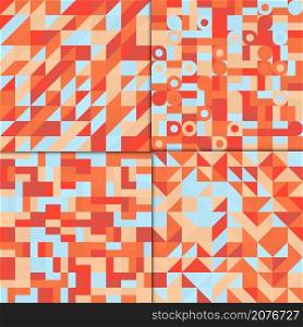 Abstract geometric pattern set background. Gradient shapes composition, vector illustration design