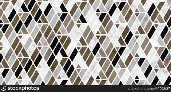 Abstract geometric pattern stripes polygonal shape. Luxury golden background with marble texture for rug,carpet,wallpaper,clothing,wrapping,batik
