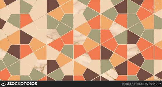 Abstract geometric pattern with polygonal shape and marble texture luxury background style vintage