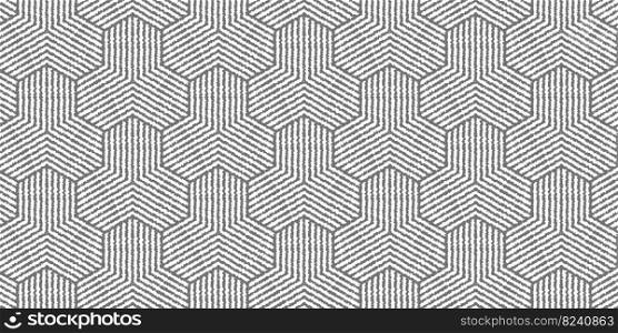 Abstract geometric pattern with wavy stripes lines. Weave design background of gray polygon shape